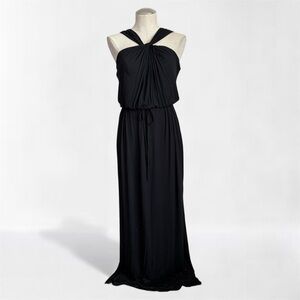 Tahari Black Halter Maxi Dress